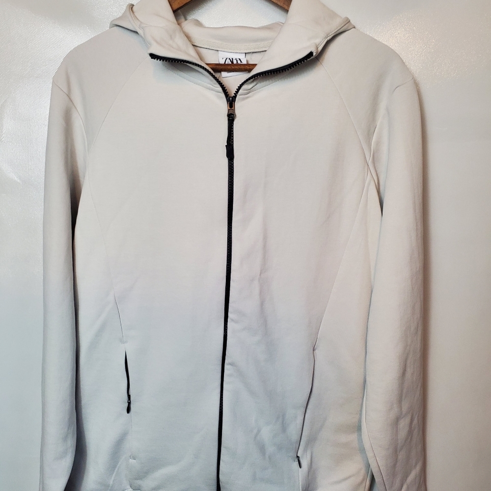 Zara Zip Up White Jacket